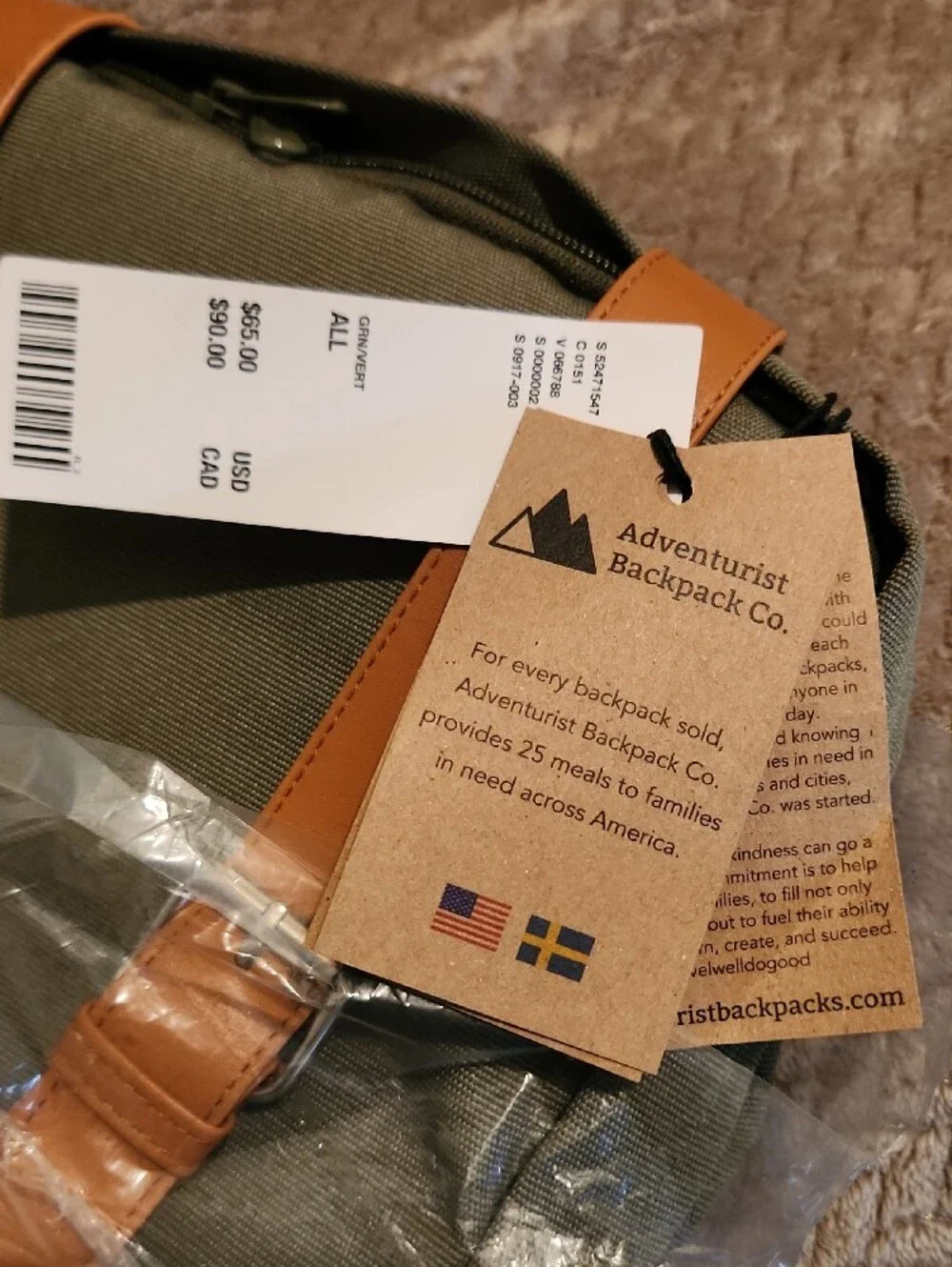 Adventurist Backpack Co. Olive Green Backpack